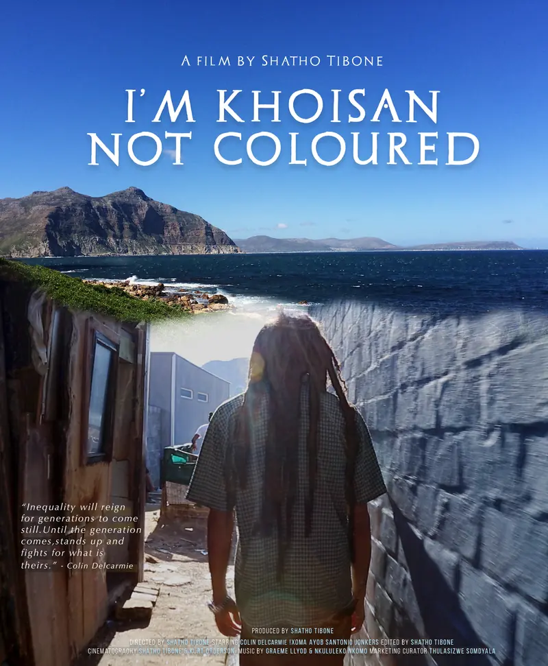 Poster artwork for the documentary I'm Khoisan, Not Coloured